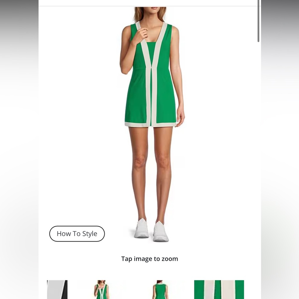 Antonio Melani Green and White Sleeveless Tennis Dress
